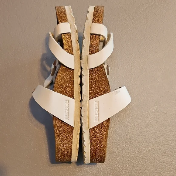 Birkenstock Cream Double Strap Sandals - Picture 8 of 10